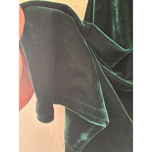 Gianni Bini Off-Shoulder Velvet Dress M Emerald Green Short Sleeve Holiday Chris - Picture 10 of 11
